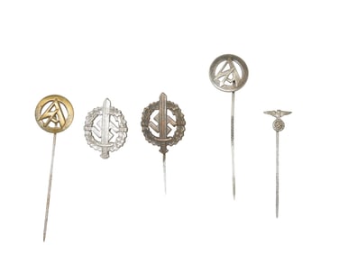 Lot (5) WWII German SA Sturmabteilung Stick Pins