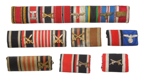 WWI - WWII German Wehrmacht Ribbon Bars Iron Cross