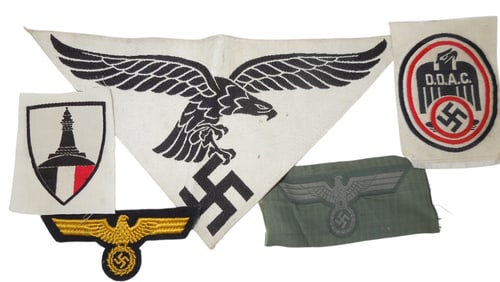 Lot WWII German Wehrmacht Breast Eagles Sports Shirt DDAC Patches