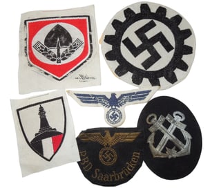 WWII German Kriegsmarine RAD & Reichsbahn Saarbrucken Patches