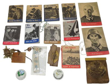 Lot WWII German Wehrmacht Song Booklets & Edelweiss Insignia