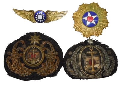 WWII - 1950s Nationalist China Taiwan Wings & Naval Cap Badges