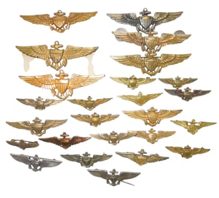 Lot (25) WWII US Naval Aviator Wings Collection