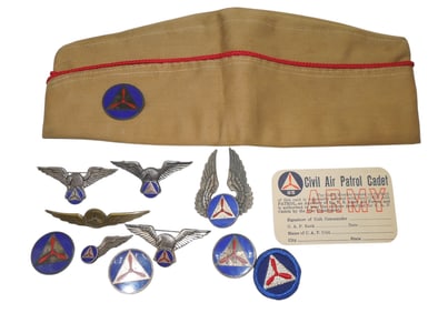Lot WWII US Civil Air Patrol Wings & Cap Badges