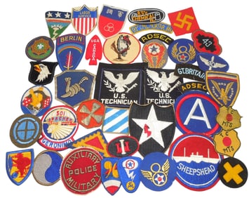 WWII US Army Airborne Bullion Theater Made Patch Collection