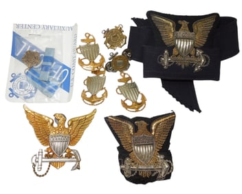 WWII - Vietnam US Coast Guard Pins Badges Bullion Insignia