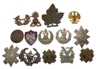 Lot WWII Era British & Commonwealth Military Cap Hat Badges Insignia