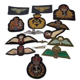 WWII - 1960s British & European Bullion Wings Badges Paratrooper Insignia