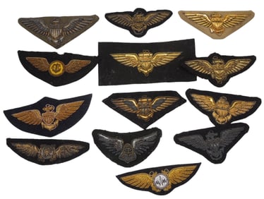 Lot WWII - 1950s US Naval Aviator Bullion Cloth Wings Patches