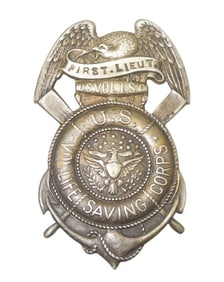 Early 1900s US Lifesaving Corps Lieutenant Badge Insignia