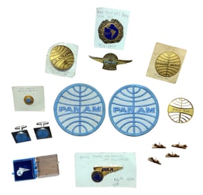 1940s-1970s Pan American Airways Pan Am Badges, Pins, Wings & Patches Lot