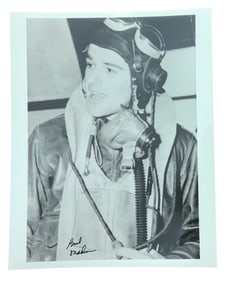 WWII Era Double P-47 Ace Pilot Bud Mahurin Signed Photo