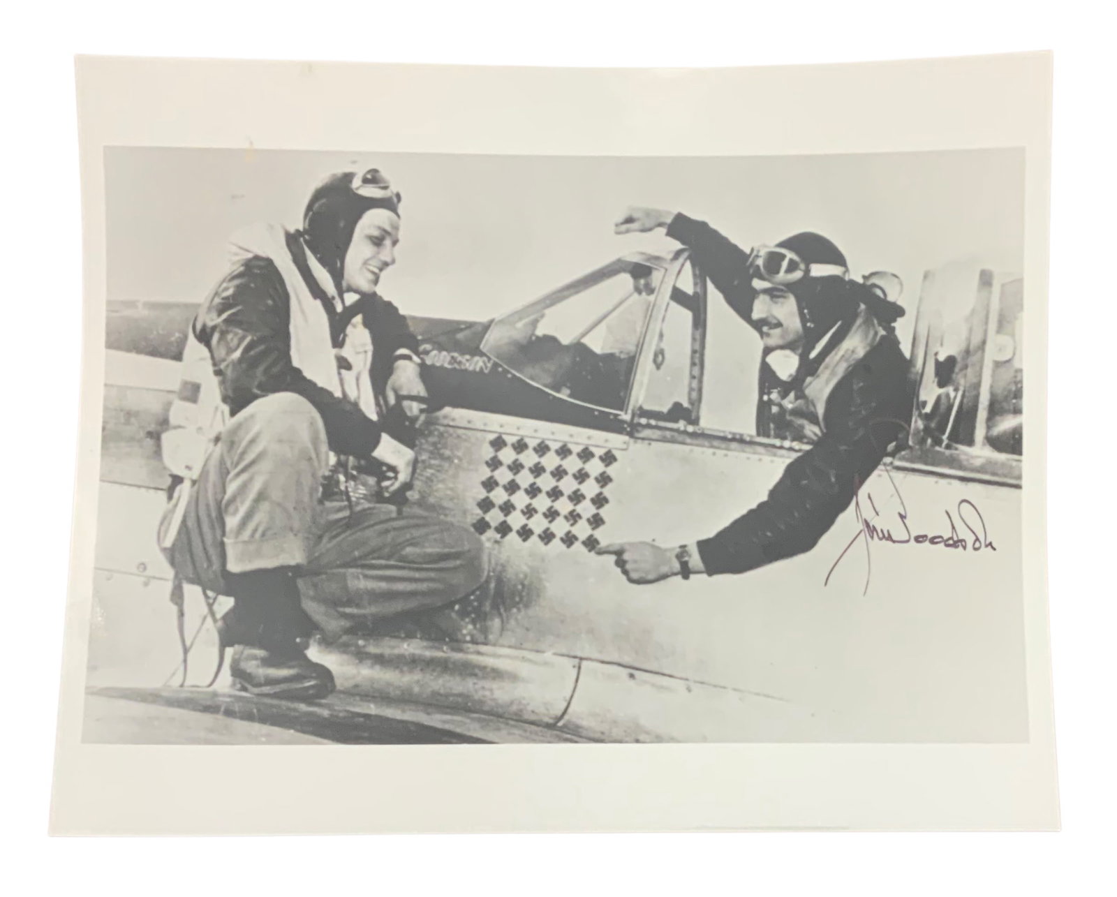 WWII Fighter Ace POW James Goodson 4th Fighter Group Signed Photo: James Alexander Goodson (March 21, 1921-May 1, 2014) was a United States Army Air Force fighter ace who was credited with shooting down fifteen aircraft and destroying another fifteen on the ground du