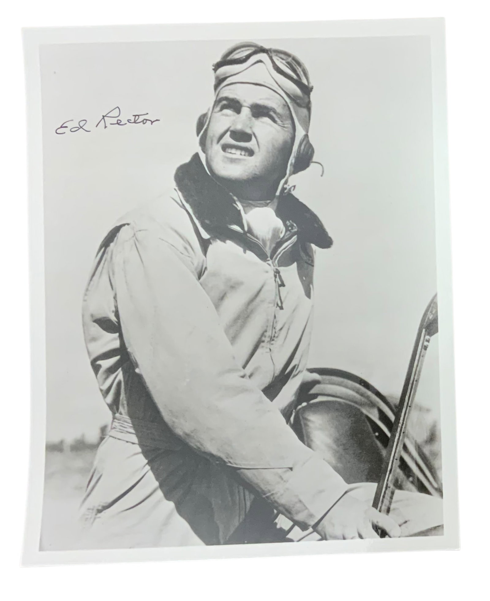 WWII Fighter Pilot Ace Ed Rector Signed Photo Flying Tigers AVG: Edward Franklin Rector (September 28, 1916-April 26, 2001) was a colonel in the USAF a fighter ace of WWII and a member of the Flying Tigers. On December 10, 1941 Rector was part of a three-plane phot