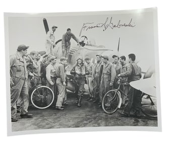 WWII USAF Air Force Fighter Pilot Ace Gabby Gabreski Signed Photo