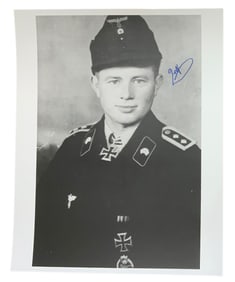 WWII German Panzer Ace Gottfried Zepf Knights Cross Signed Photo