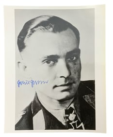 WWII Luftwaffe Night Fighter Ace Martin Drewes Knights Cross Signed Photo