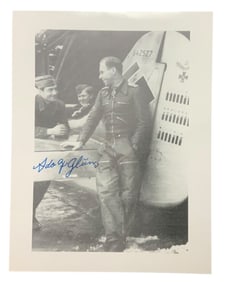 WWII German Fighter Ace Adolf Glunz Knights Cross Signed Photo