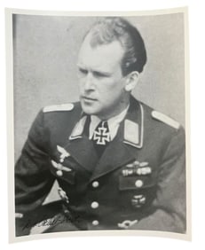 WWII German Luftwaffe Ace Diethelm von Eichel-Streiber Knight Cross Signed Photo