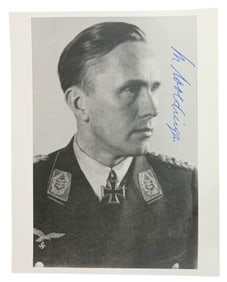 WWII German Luftwaffe Pilot Bernhard Woldenja Knights Cross Signed Photo