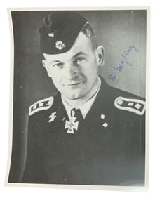 WWII German Waffen SS Alfred Siegling Knights Cross Signed Photo