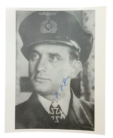 WWII German U-Boat Commander Reinhard Suhren U-564 Knights Cross Signed Photo