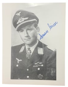 WWII German Luftwaffe Ace Fighter Pilot Johannes Wiese Signed Photo