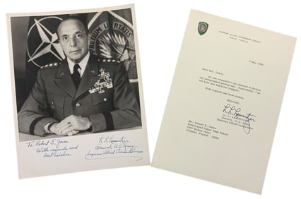 WWII Army Supreme Allied Commander General Signed Lemnitzer Photo & Letter