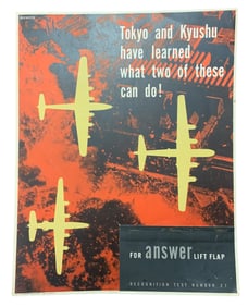 WWII Aircraft Bombers B-29 Superfortress, PB4Y-2 Privateer & Japanese Emily Recognition Poster