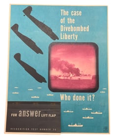 WWII Aircraft Fighter P-40 Warhawk, UK Barracuda, Bomber Japanese Judy Recognition Poster