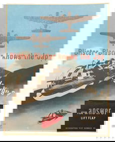 WWII Aircraft Bomber Japanese Nell & Northern American B-25 Mitchell Recognition Poster