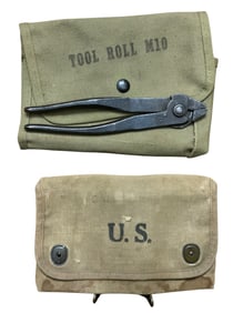 WWI Model 1918 US Army Small Articles Pouch & Tool Roll M10 Pouch with Pliers