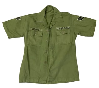 Vietnam Era US Air Force Staff Sergeant Theater Made Patch Fatigue Shirt