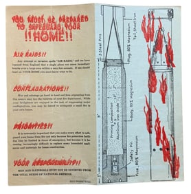 WWII Era Home Front Magnesium Bomb & Diagram Information Brochure