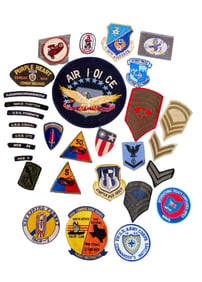 WWII-Vietnam Army, Air Force, Patches & Tabs Huge Lot Purple Heart, CBI, Armored plus more