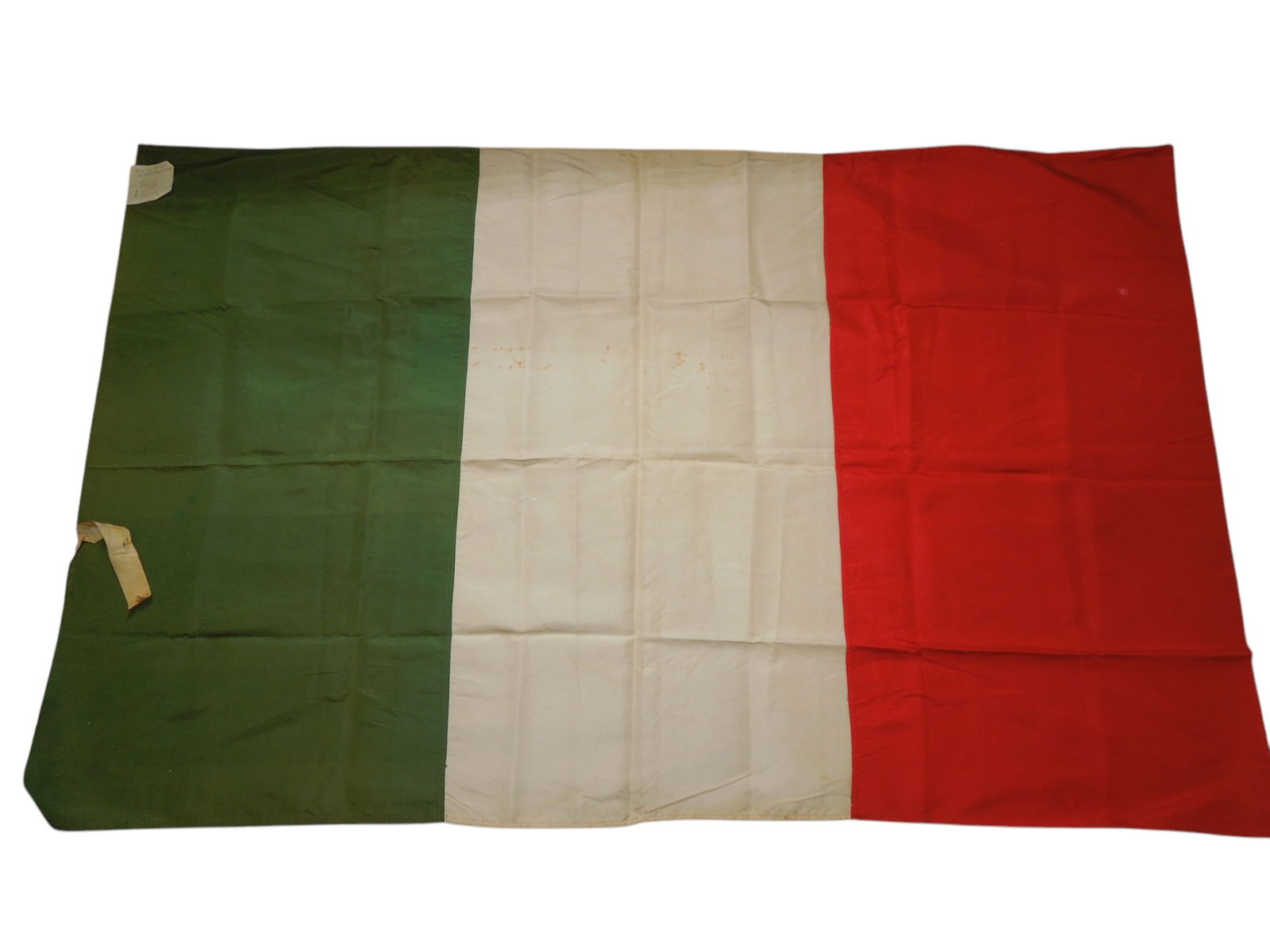 Vintage Italian Flag of Mayor Lapira, Florence Italy: Original flag measuring 30 x 48 inches with inventory sheet from the Rungee collection.