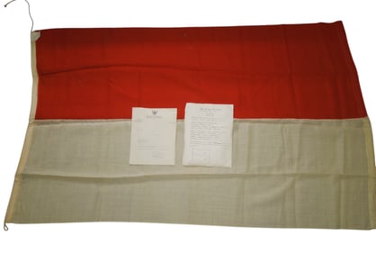 1951 National Flag of Indonesia & Letter From Government