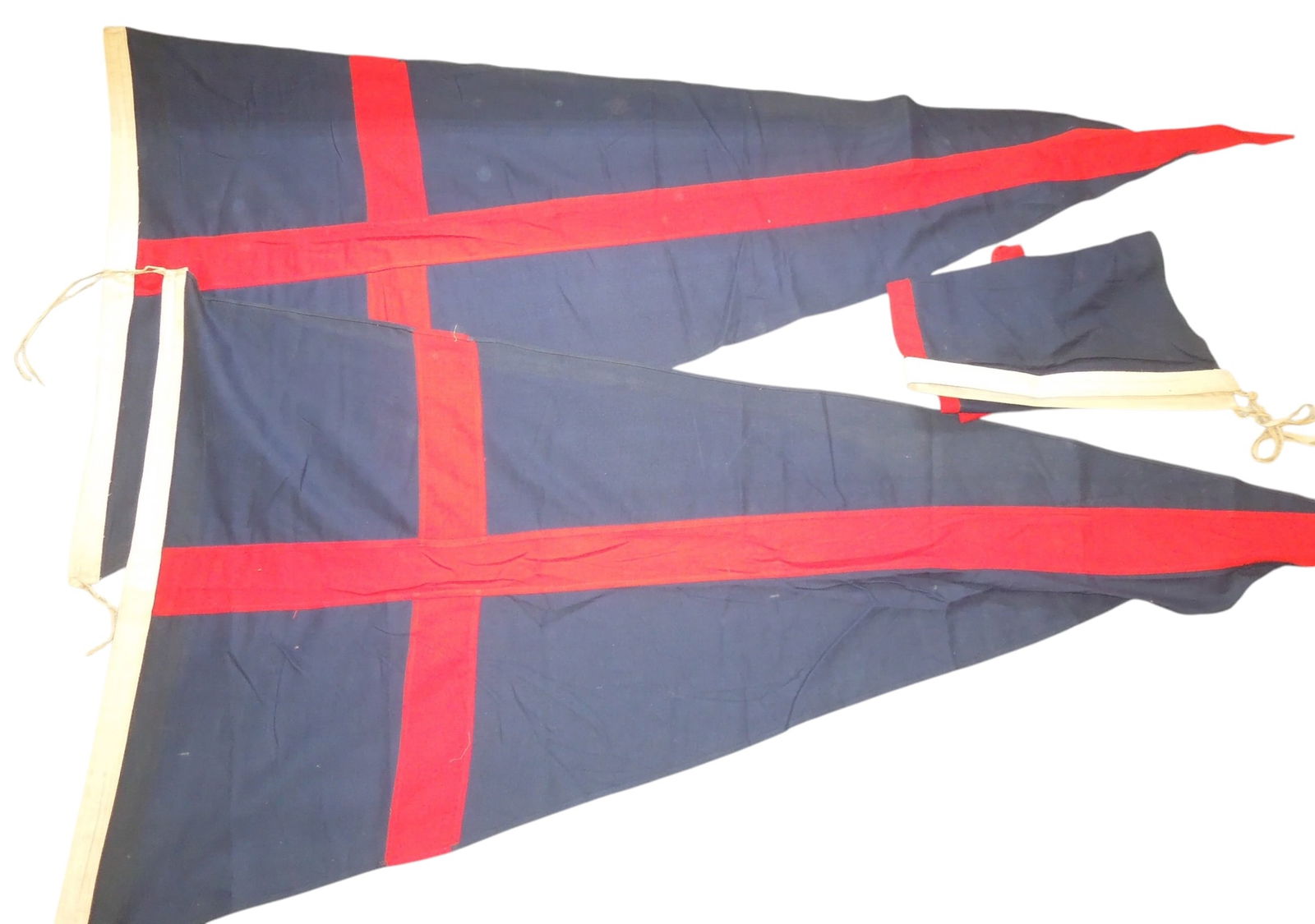 Lot (3) Vintage WWII Era Maritime Ship Flags Banners: 3 flags, each measuring 5 feet long.