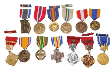 Lot (13) US Military State National Guard Service Medals