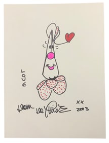 Dom DeLuise Voice Actor & Comedian Signed Original Sketch