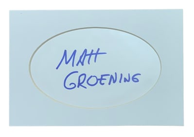 Matt Groening Cartoonist & Writer Signed Matted Card The Simpsons