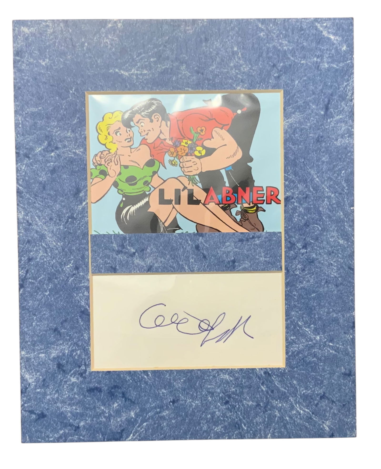 Al Capp Matted Signed Card & Print Li’l Abner: Alfred Gerald Caplin (September 28, 1909-November 5, 1979), better known as Al Capp, was an American cartoonist and humorist best known for the comic Li’l Abner, which he created in 1934 and continu