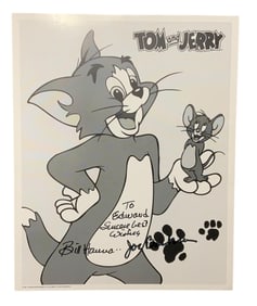 Cartoon Animators Bill Hanna & Joe Barbera Signed Tom & Jerry Photo