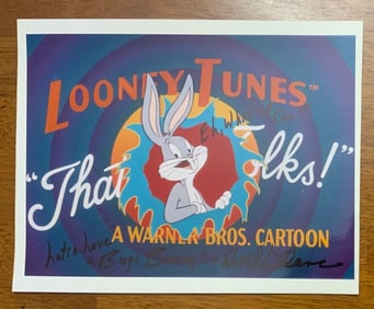 Noel Blanc Cartoon Voice Actor Signed Warner Brothers Bugs Bunny Photo