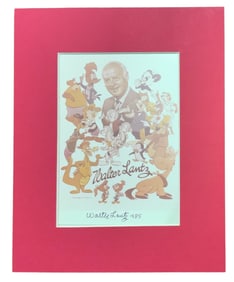 1985 Walter Lentz Woody Woodpecker Matted Signed Print