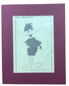 Looney Tunes Chuck Jones Matted Daffy Duck Signed Print