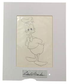 Disney Donald Duck Matted Pencil Concept Sketch Animator Cartoon Illustrator Carl Barks