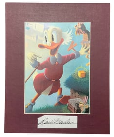 Disney Scrooge McDuck Matted Print Animator Cartoon Illustrator Carl Barks Signed