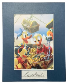 Disney Donald Duck Matted Print Animator Cartoon Illustrator Carl Barks Signed