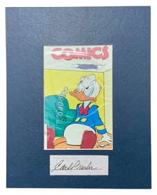 Disney Donald Duck Matted Print Cartoon Animator Carl Barks Signed